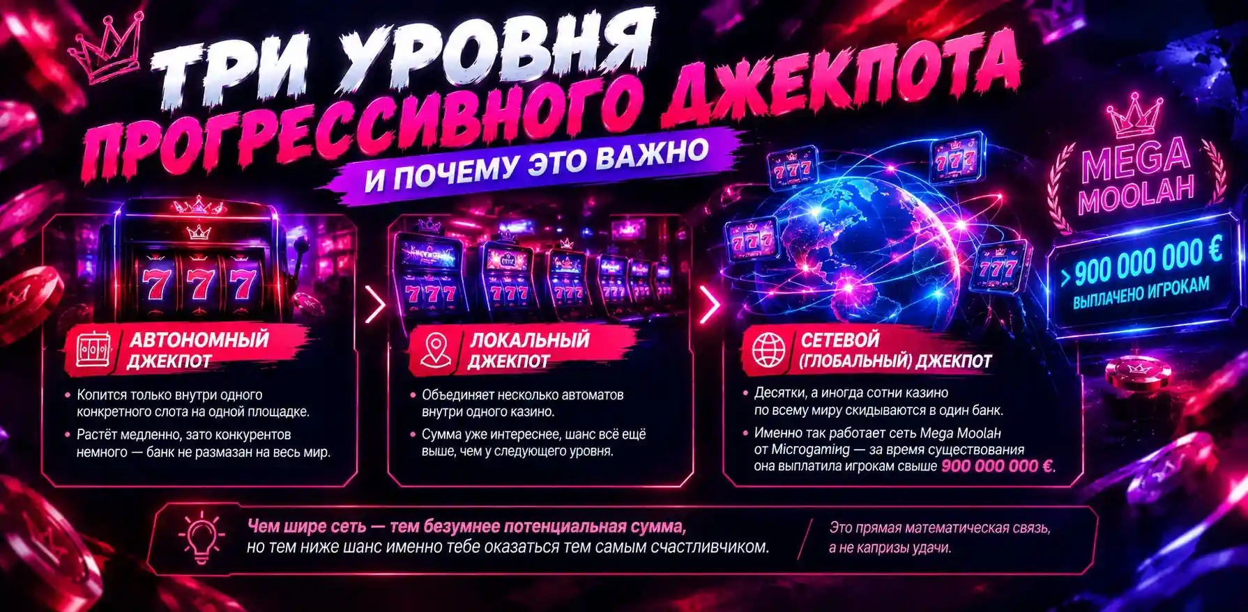 Разница между фиксированным и сетевым джекпотом